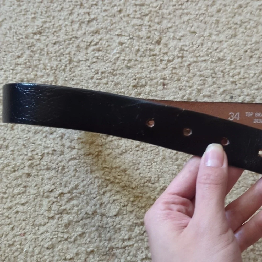 Pelham Dark Brown/ Black Top Grain Cowhide Bench Made Belt Size 34